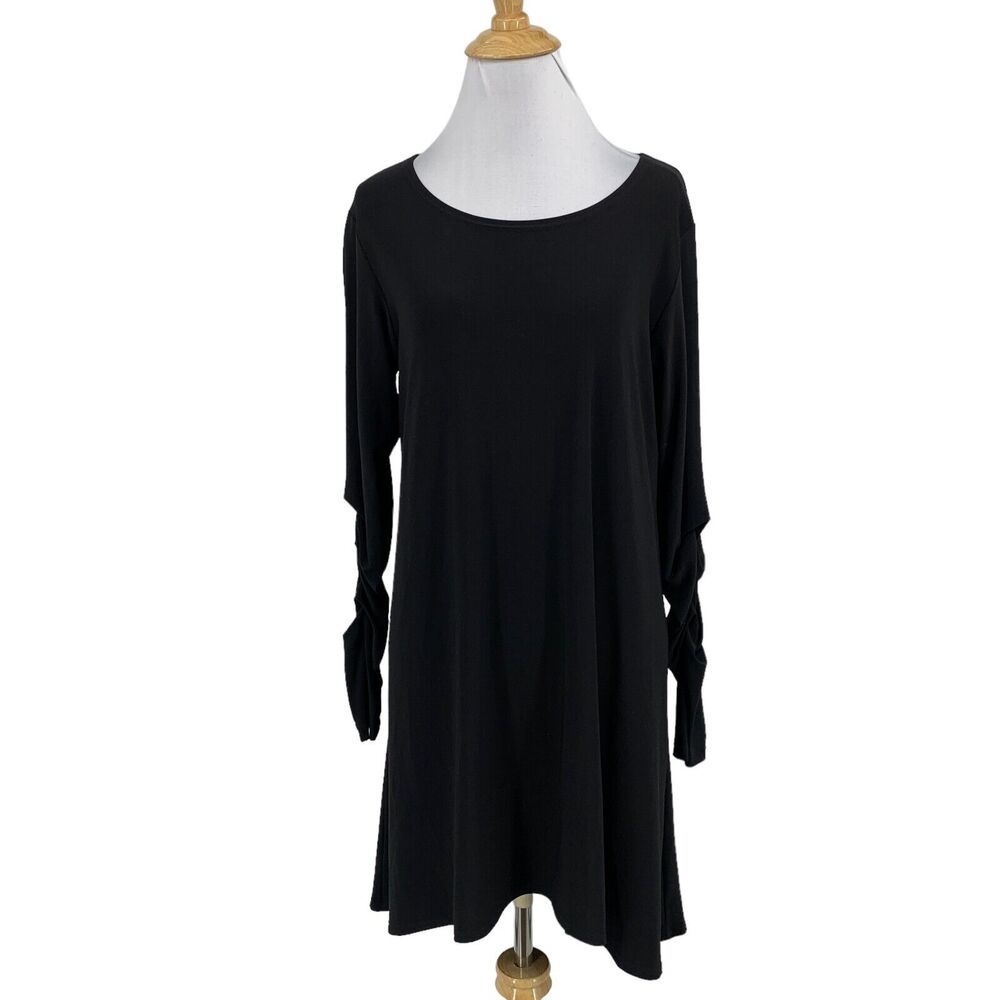 Sympli Dress Women 10 Black The Best Asymmetrical Hem Jersey Stretch Made Canada